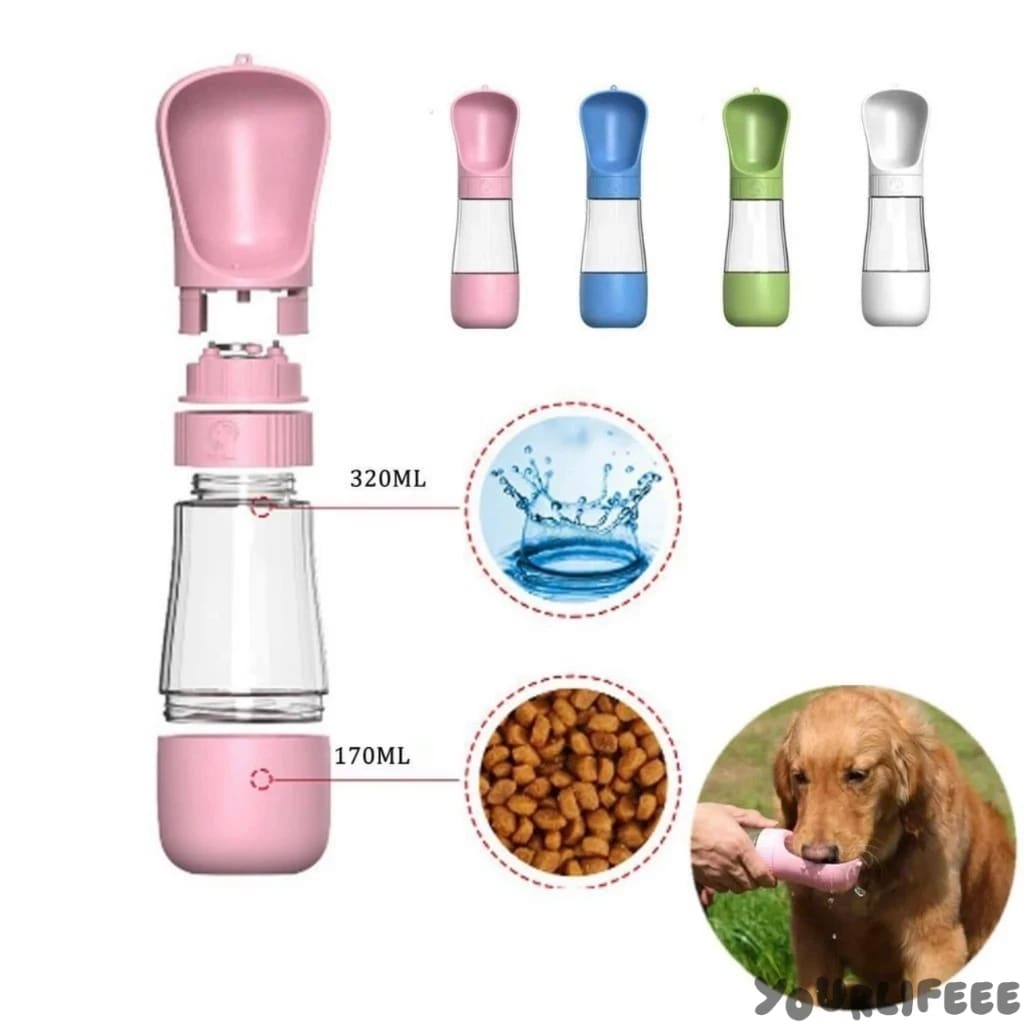 Garrafa De Água Portátil 2 em 1 | Para Cães e Gatos